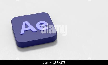 adobe after effects app icon on gray background with copy space 2pph27f