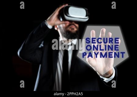 Text showing inspiration Secure Online Payment. Concept meaning Protected online system of paying goods and services Stock Photo
