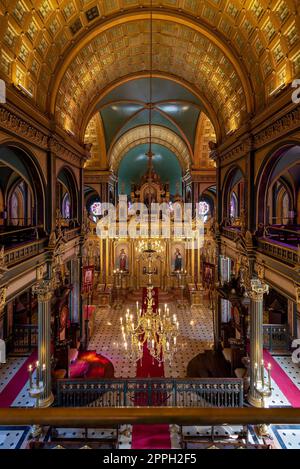 Interior of Bulgarian St. Stephen Church, or Sveti Stefan Kilisesi, an Orthodox church in Balat, Istanbul, Turkey Stock Photo