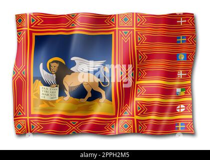 Veneto region flag, Italy Stock Photo