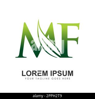 Leaf Monogram Logo Initial Letters MF Stock Vector