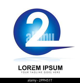 Number 2 in Circle Logo Vector icon Stock Vector