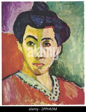 The Green Stripe, La Raie Verte , also known as Portrait of Madame Matisse. The Green Line, is a portrait by Henri Matisse of his wife, Am lie Noellie Matisse-Parayre. It is an oil painting on canvas, completed autumn or winter 1905. It is named for the g Stock Photo