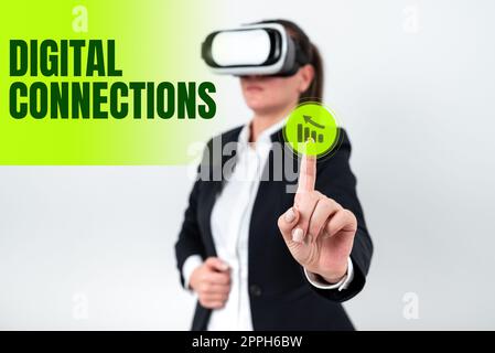 Hand writing sign Digital Connections. Word Written on Powerful Ways to Connect Online Global High Definition Stock Photo