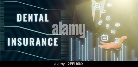 Writing displaying text Dental Insuranceform of health designed to pay portion or full of costs. Business overview form of health designed to pay portion or full of costs Stock Photo