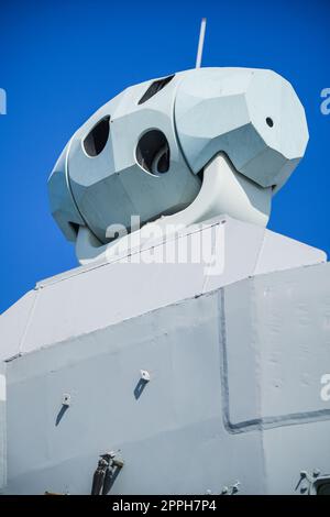 Military radar air surveillance on navy ship Stock Photo - Alamy