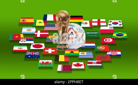 3d illustration World Cup Qatar 2022 Stock Photo