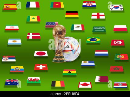 3d illustration World Cup Qatar 2022 Stock Photo