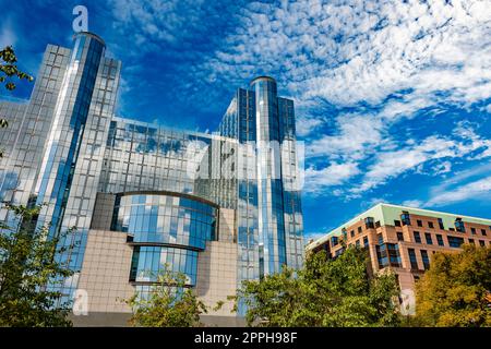 The European Parliament buildings in Brussels, Belgium Stock Photo