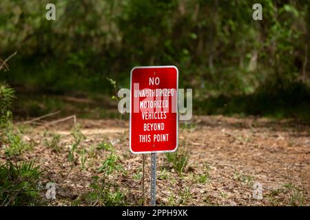 No Motorized Vehicles Sign Stock Photo