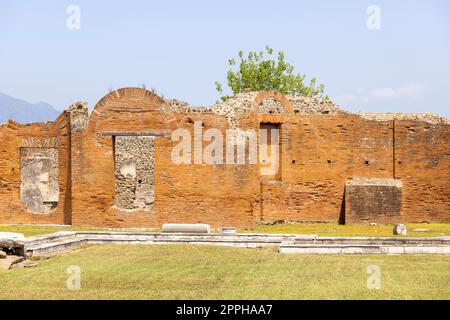 Ruins of an ancient city destroyed by the eruption of the volcano Vesuvius in 79 AD near Naples, Pompeii, Italy. Stock Photo