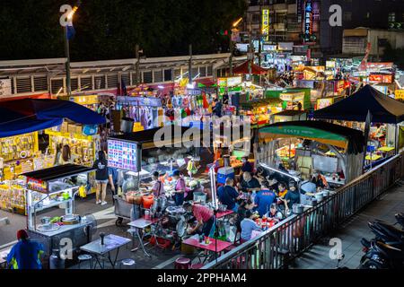 Zhongli, Taiwan 20 June 2022: Zhongli street market in Taiwan night Stock Photo