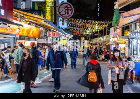 Taipei, Taiwan 24 March 2022: Shida Night Market Stock Photo