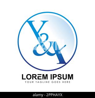Y&A Monogram Initial Logo Vector Icon Stock Vector