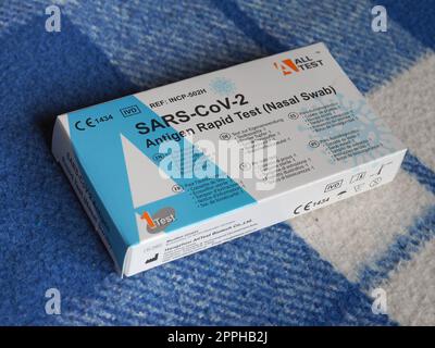 SARS CoV 2 antigen rapid test nasal swab Stock Photo