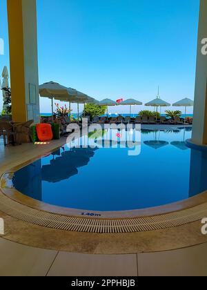 Kemer, Antalya, Turkey - May 11, 2022: Golden Lotus 4 star hotel Stock Photo