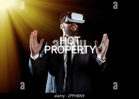 Conceptual caption Hot Property. Business idea Something which is sought after or is Heavily Demanded Stock Photo