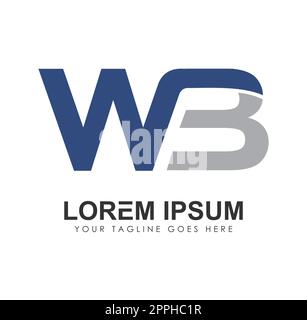 Monogram Logo Initial Letters WB Stock Vector