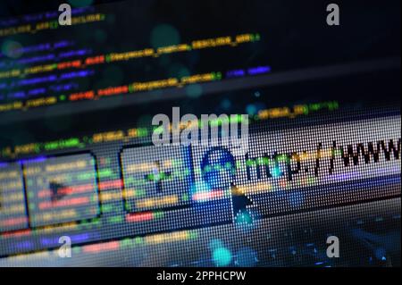 Code development of a web internet application Stock Photo