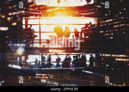 Blurred background of business people in a office Stock Photo