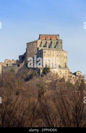 St Michael Abbey, Sacra di San Michele, Italy. Monastic mediaeval building. Stock Photo