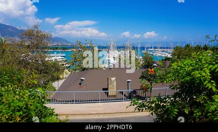 Panoramic tropical sea, beach landscape from Finike, Antalya, Turkey. Stock Photo