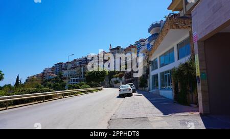 Finike, Turkey - September 21, 2022: Street road of the Finike, Turkey - Antalya Province Stock Photo