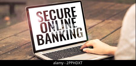 Text showing inspiration Secure Online Banking. Word for protect digital bank for internet transactions Stock Photo