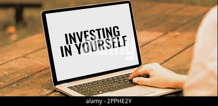 Handwriting text Investing In Yourself. Business concept Improve your Skills take courses for Personal Development Stock Photo