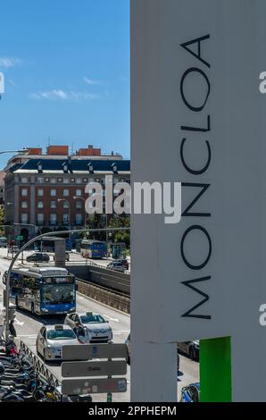 MADRID, SPAIN - OCTOBER 5, 2021: View of the Moncloa transport interchange area in Madrid, Spain, a multimodal station that serves Madrid Metro as well as city buses and intercity and long-distance coaches Stock Photo