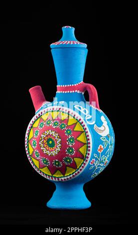 Egyptian painted pottery jug Stock Photo