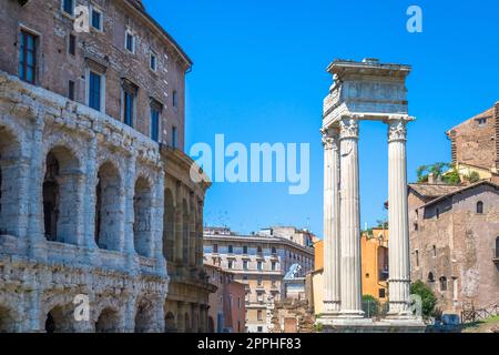 Ancient exterior of Teatro Macello (Theater of Marcellus) located very close to Colosseum, Rome, Italy. Stock Photo