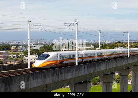 Taichung, Taiwan 01 November 2022: Taiwan High Speed Rail in Taichung countryside Stock Photo