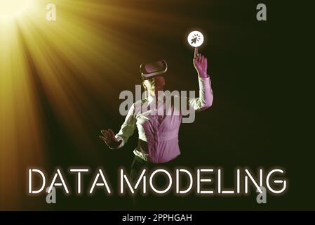Sign displaying Data Modeling. Business showcase process of transferring data between data storage systems Stock Photo