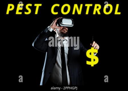 Text sign showing Pest Control. Word for Killing destructive insects ...