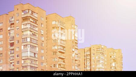 Russian old Multi-storey building Stock Photo