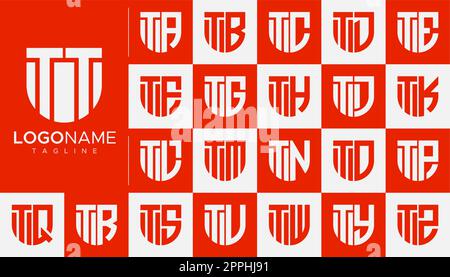 Set of letter T logo design branding. Modern T letter logo template. Stock Vector