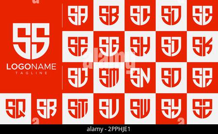 Set of letter S logo design branding. Modern S letter logo template. Stock Vector