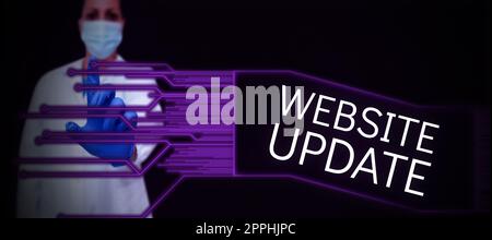 Conceptual display Website Update. Business showcase keeping the webpage and content up to date and trendy Stock Photo