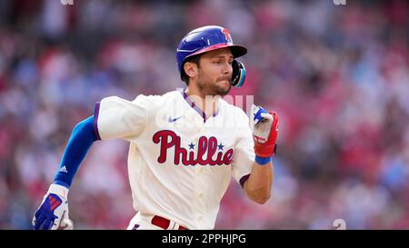 Philadelphia Phillies' Trea Turner during the fifth inning of a baseball  game, Friday, June 9, 2023, in Philadelphia. (AP Photo/Matt Rourke Stock  Photo - Alamy