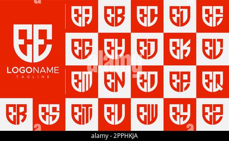 Set of letter E logo design branding. Modern E letter logo template. Stock Vector