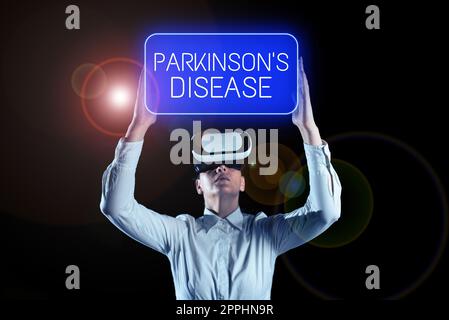 Text sign showing Parkinson's Disease. Conceptual photo nervous system disorder that affects movement and cognitive abilities Stock Photo