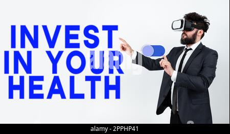 Handwriting text Invest In Your Health. Business showcase Live a Healthy Lifestyle Quality Food for Wellness Stock Photo