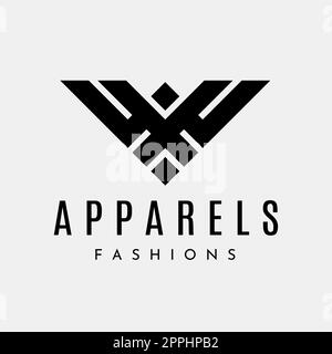 Minimalist abstract initial WX XW W X logo design. Simple black letter WX logo. Stock Vector