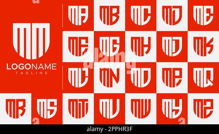 Set of letter M logo design branding. Modern M letter logo template. Stock Vector