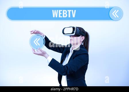 Handwriting text Webtv. Business approach Internet transmission programs produced both online and traditional Stock Photo
