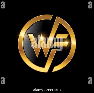 Monogram Logo Initial Letters WF Vector Sign illustration in white ...