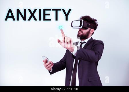 Handwriting text Anxiety. Business overview Excessive uneasiness and apprehension Panic attack syndrome Stock Photo