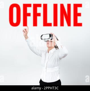 Text caption presenting Offline. Business concept Not having directly connected to a computer or external network Stock Photo
