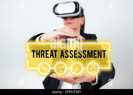 Text caption presenting Threat Assessment. Conceptual photo determining the seriousness of a potential threat Stock Photo